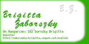 brigitta zaborszky business card